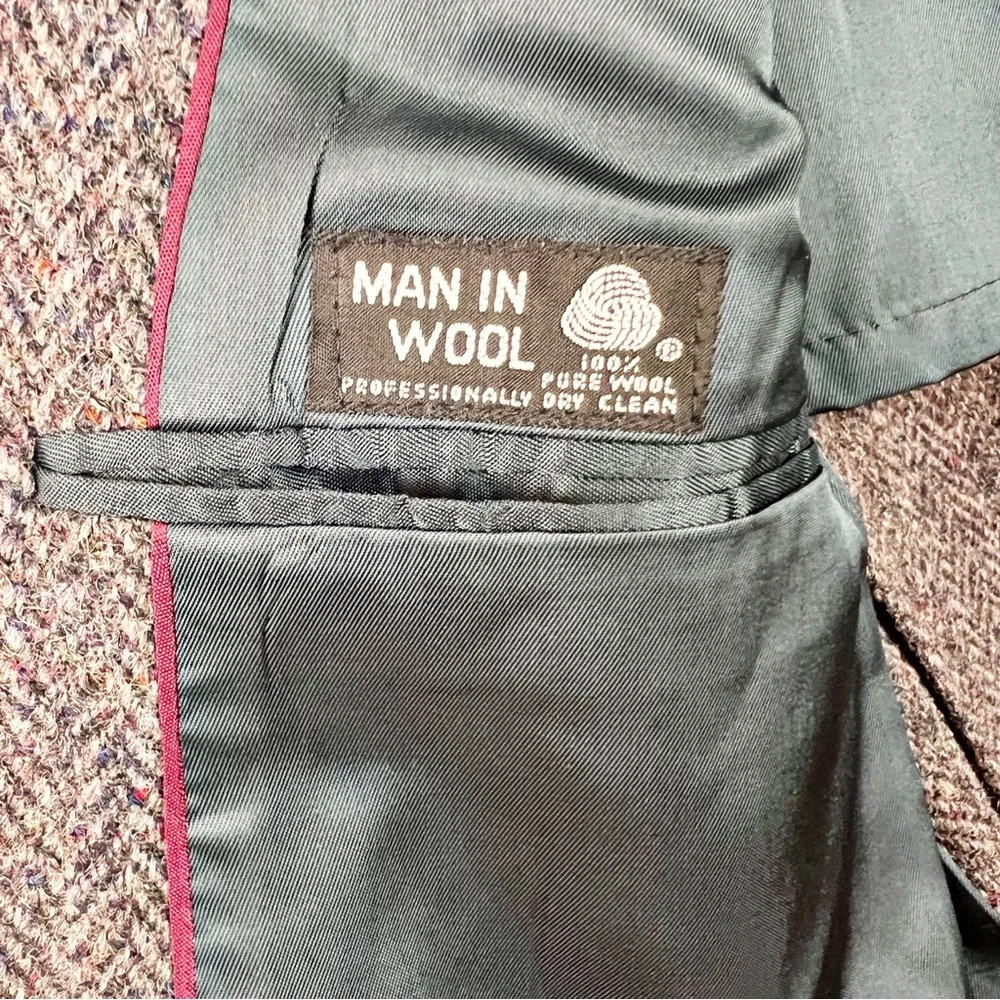 Harris Tweed‎ Vtg Mens Gray 100% Scottish Wool Sport Coat Blazer Herringbone